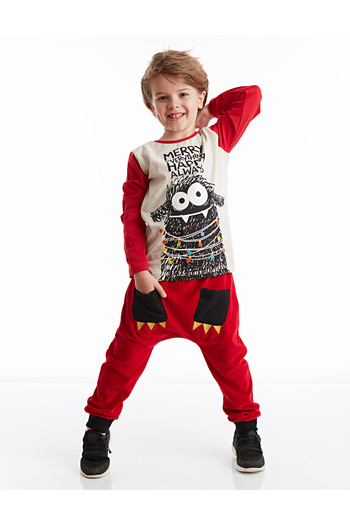Denokids Christmas Monster Boy Trousers Set