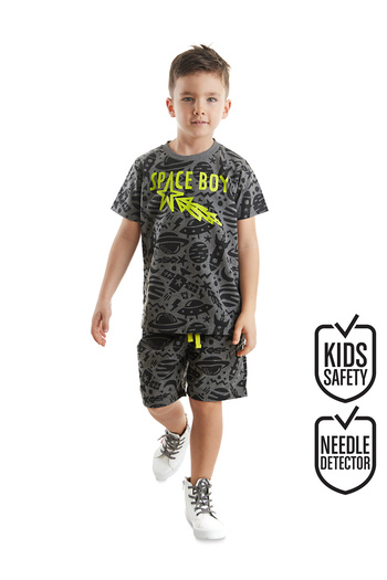 Denokids Boy's Space Rocket Summer T-shirt and Shorts Set