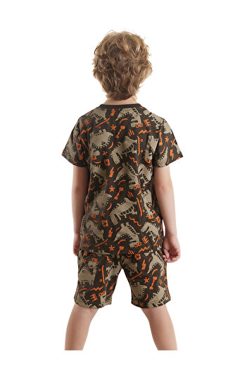 Denokids Boy's Summer Suit - Skateboard Dino T-shirt and Shorts