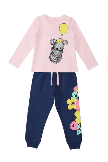 MSHB&G Balonlu Koala Kız Çocuk Kışlık T-shirt Pantolon Takım
