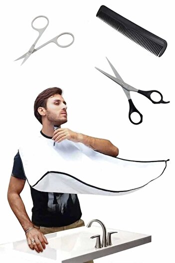 Vi Caro 5 Pieces Hairdresser Set Metal Hair Cutting Scissors + Thinning Spacer Scissors + Comb + Barber Apron + Eyebrow Scissors