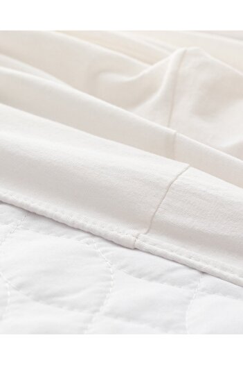 Madame Coco Elastisches Einzelbettlaken aus 100 % gekämmter Baumwolle – Ecru