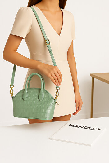 Handley Women's Shiny Mini Crocodile Pattern Crossbody Hand and Shoulder Bag
