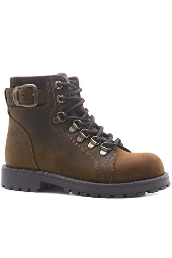 Rakerplus Griffon Genuine Leather Brown Zippered Winter Children's Boots