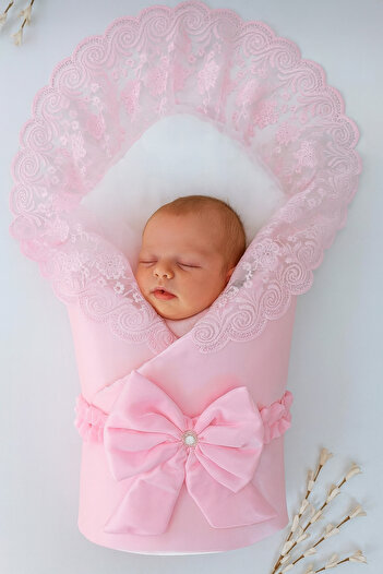 OMY Kumru Kristal Baby Girl Swaddle Unisex Baby Outer Blanket Hospital Release Swaddle Blanket