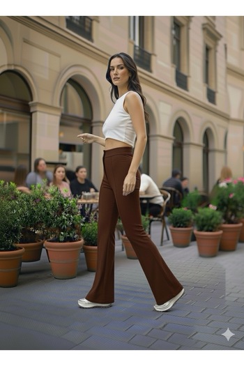 ECEYLÜL MODA SCUBA KREP ÖNÜ ÇIMALI İSPANYOL PAÇA PANTOLON(kısa süreligine lansman fiyatı)