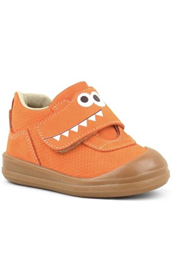 Rakerplus Dino Genuine Leather Orange High Top Baby Shoes