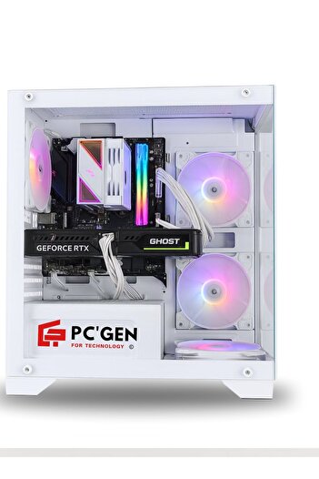 PC'GEN Gaming PC • I7-14700F • 32GB DDR5 • 1TB NVMe SSD • Gigabyte B760M | No GPU (White)