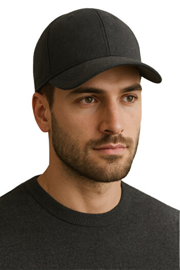 CosmoOutlet Men's Smoked Cashmere Fabric Winter Hat with Adjustable Back