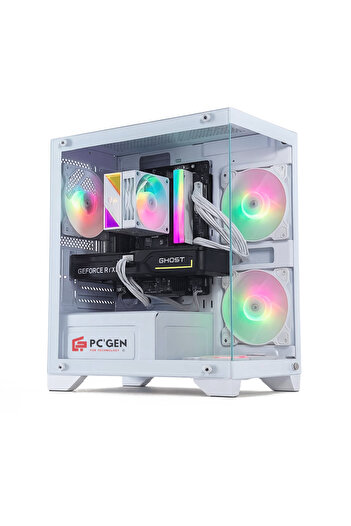 PC'GEN Gaming PC | I5-14400F • RTX 5070 12GB • 16GB DDR5 • 1TB NVMe SSD • Gigabyte H610M (White)