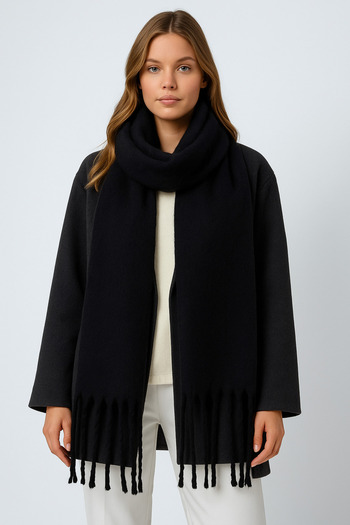 Hat Town Unisex Puffy Solid Color Shawl Scarf