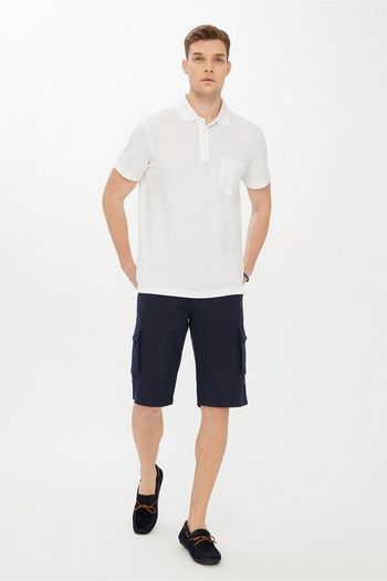 Kiğılı Plain Polo Neck Pique T-Shirt with Pockets