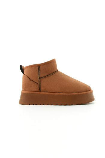 Cochines Women's Tan Suede Sheepskin Thick Sole Ankle Short Women's Boots