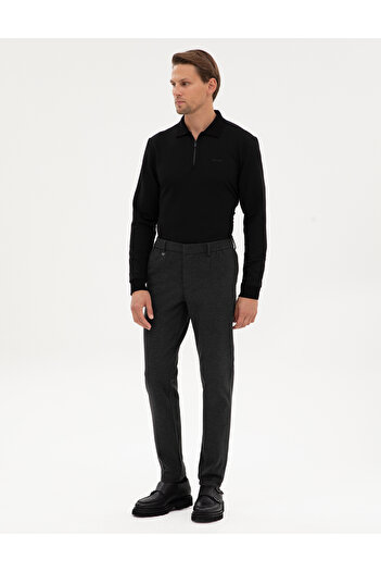 Pierre Cardin Antrasit Slim Fit Flanel Dokulu Kumaş Pantolon 50317639-VR006