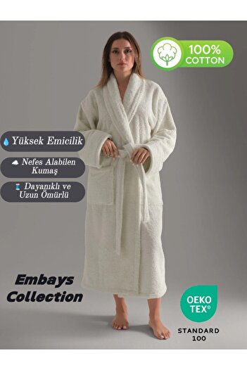 embays collection Curly Bathrobe, Shawl Collar Bathrobe, 100% Cotton Women / Men Unisex Bathrobe, Sauna Hotel Spa Bathrobe