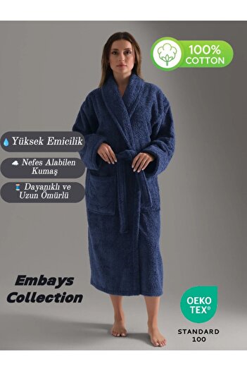 embays collection Μπουρνούζι μπούκλα, μπουρνούζι με γιακά σάλι, 100% βαμβακερό γυναικείο / ανδρικό μπουρνούζι Unisex