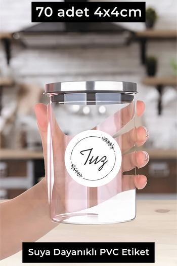 alışveriş kurdu 70 Pieces White Printed Spice Pulses Nuts Jar Label Sticker