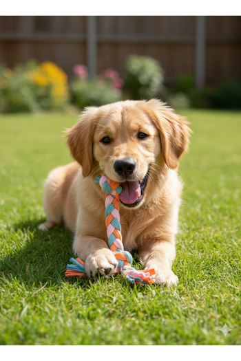 Salvia Dione Dog Bite Toy Teeth Scratching Chewing Rope Tug-Of-War Fetch Horse Play Teether Stress Rope