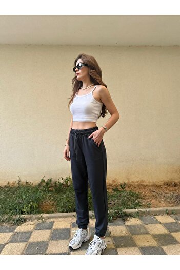Store Antrasit Paçası lastikli Jogger Eşofman Altı