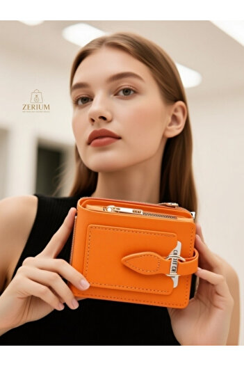 ZERİUM Stylish and Convenient Soft Soft Pu Leather 9-Compartment Trendy Women's Card Holder & Wallet