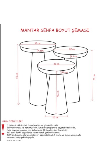 Home PRENSES AHŞAP PEMBE BOYALI MANTAR SEHPA ,ORTA SEHPA,