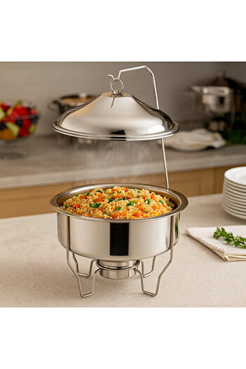 Maxima Indian Stainless Steel Food Chafing Dish Size 6 Litter