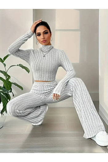 Estilo Lingerie Ελαστικό μισό ζιβάγκο και ψηλόμεσο ελαστικό κάτω μέρος, καθημερινό αθλητικό κοστούμι