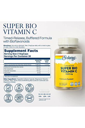 Solaray Solaray Super Bio Vitamin C 100 Vegetarian Capsules