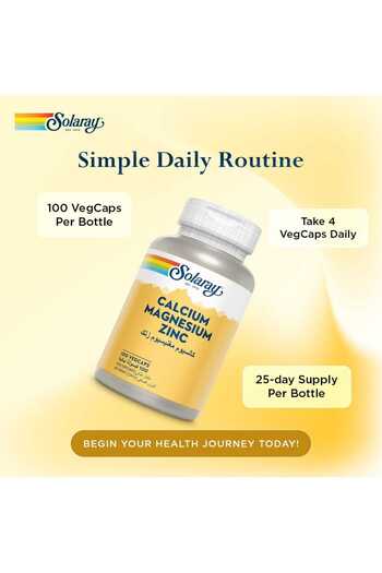 Solaray Solaray Calcium, Magnesium & Zinc 100 Vegetarian Capsules
