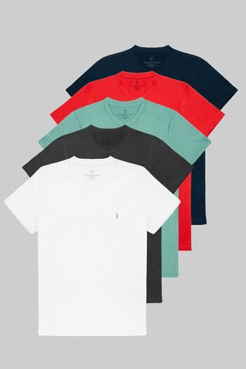 COMBİNE MİCHAİL Men's Crew Neck Basic 5-pack Tshirt