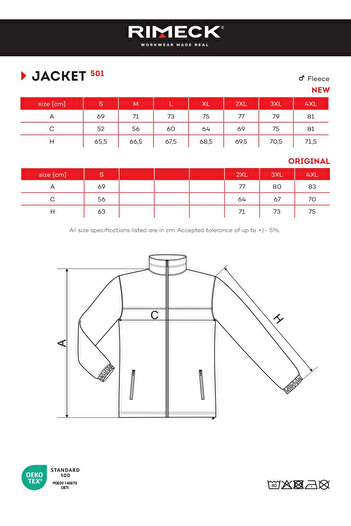 RIMECK Men's Fleece Jacket Anti-Pilling Treatment