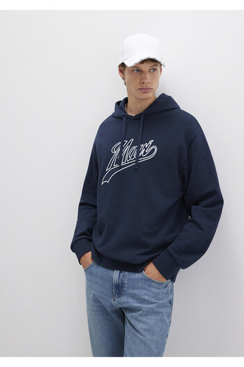 Mavi Logo Hooded Navy Blue Sweatshirt 0S10469-70490