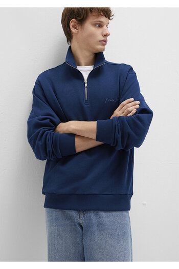Mavi Jeans Semi-Zip Navy Blue Sweatshirt 0S10555-89353