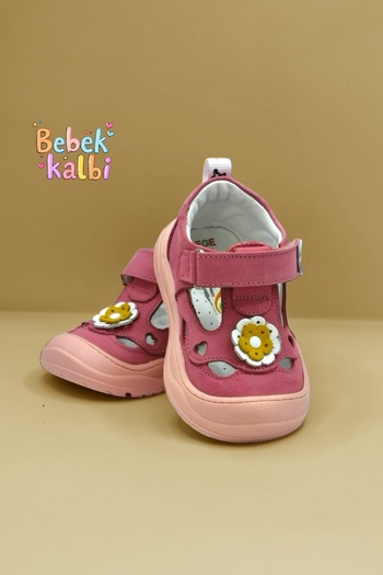 NİNO BEBE Nino hakiki deri ortopedik taban ilk adım kız bebek ayakkabı