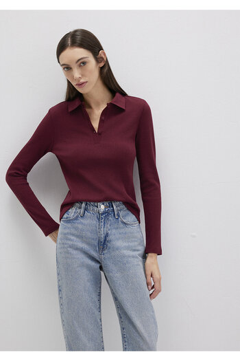 Mavi Burgundy Polo T-Shirt Fitted / Bodycon Fit 1613413-70394