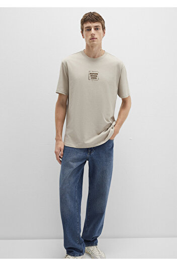Mavi Τυπωμένο μπεζ μπλουζάκι Loose Fit / Loose Fit 0612837-70039