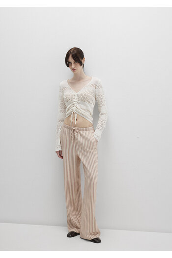 Mavi Striped Beige Trousers 1011024-90719