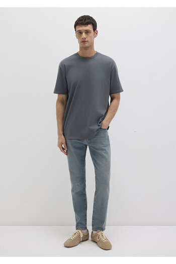 Mavi Crew Neck Anthracite Basic T-Shirt. Loose Fit / Bol Relaxed Fit 0611596-80776