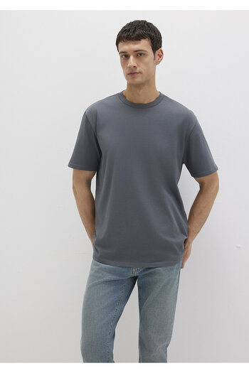 Mavi Crew Neck Anthracite Basic T-Shirt. Loose Fit / Bol Relaxed Fit 0611596-80776