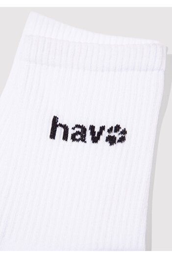 Mavi Air Printed White Socket Socks 1913653-620