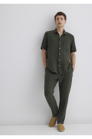 Mavi Green Linen Trousers 0010358-71587