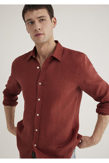 Mavi Red Linen Shirt Slim Fit / Slim Fit 0211466-71100