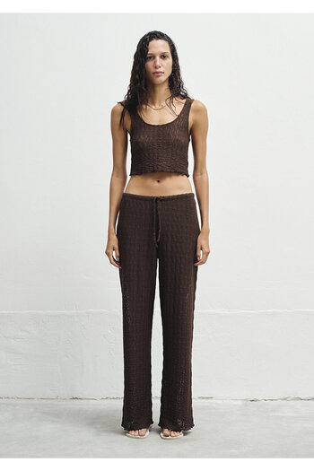 Mavi Brown Knitted Pants with Tie Waist 1011106-70244
