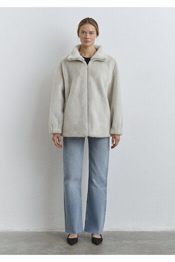 Mavi Ecru Plush Jacket Oversize / Wide Cut 1110597 -70037