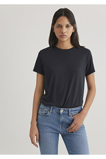 Mavi Lux Touch Tencel Tm Black Modal T-Shirt Regular Fit 1612693-900