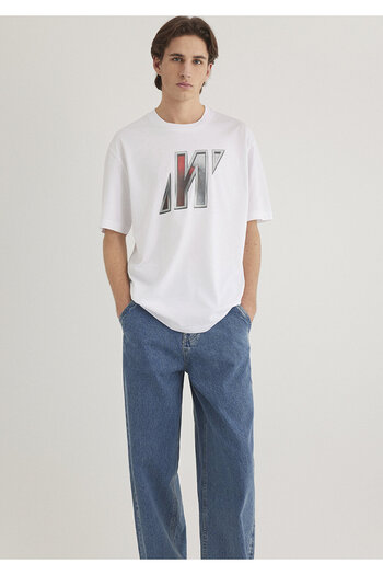 Mavi Schwarzes T-Shirt mit Pro-Logo, lockere Passform / lockere, entspannte Passform 0612750 -620