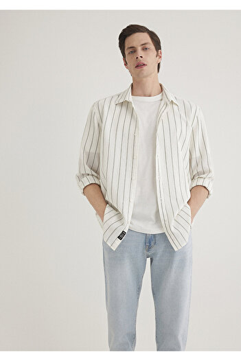 Mavi Khaki Striped Shirt Regular Fit 0211384 -80692