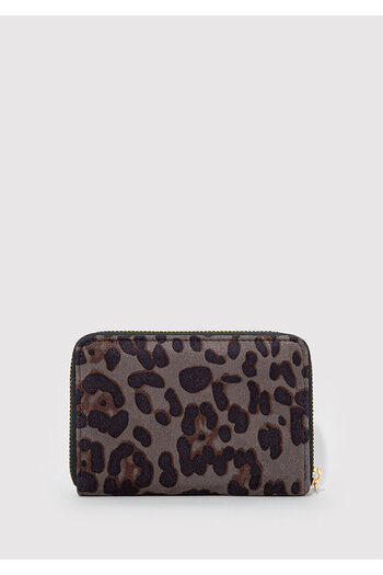 Mavi Faux Suede Leopard Patterned Wallet 1912834-70246
