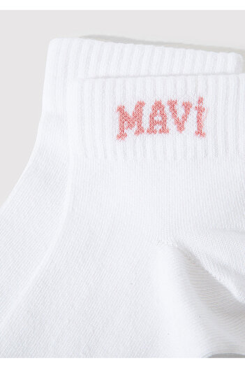 Mavi White Logo Detailed Booties Socks - 1912785 -20454