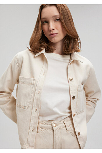 Mavi Paola Premium Ecru Jean πουκάμισο Crop / Κοντό κόψιμο 1210779 -87093